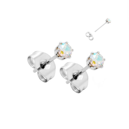 Prong Set Jeweled Stud Earrings — Price Per 2 - Monster Steel