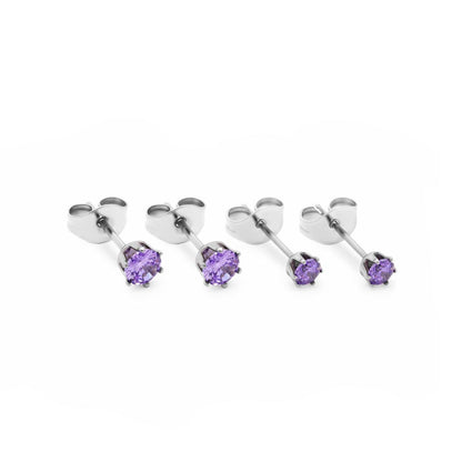 Prong Set Jeweled Stud Earrings — Price Per 2 - Monster Steel