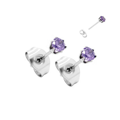 Prong Set Jeweled Stud Earrings — Price Per 2 - Monster Steel