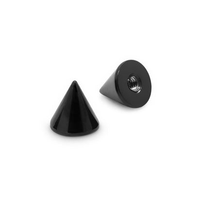 16g-18g Externally Threaded PVD Black Titanium Cone — Price Per 1 - Monster Steel