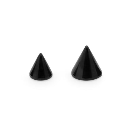 16g-18g Externally Threaded PVD Black Titanium Cone — Price Per 1 - Monster Steel