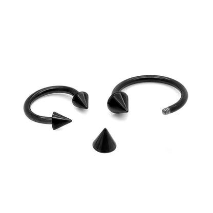 14g-12g Externally Threaded PVD Black Titanium Cone — Price Per 1 - Monster Steel