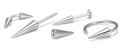 14g-8g Stainless Steel Long Spikes, Bigger Cones Replacement Ends - Price Per 1 - Monster Steel