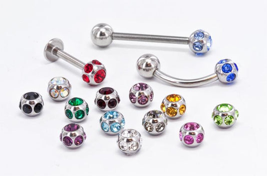 14g–8g Disco Jewel Steel Ball — Price Per 1 - Monster Steel