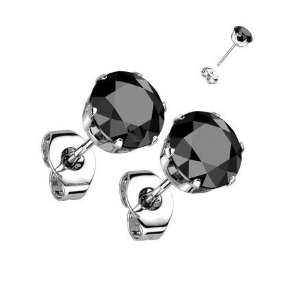 Prong Set Jeweled Stud Earrings — Price Per 2 - Monster Steel