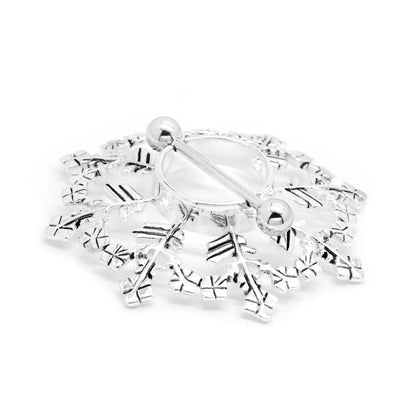 Snowflake Nipple Ring Shield - Price Per 1 - Monster Steel