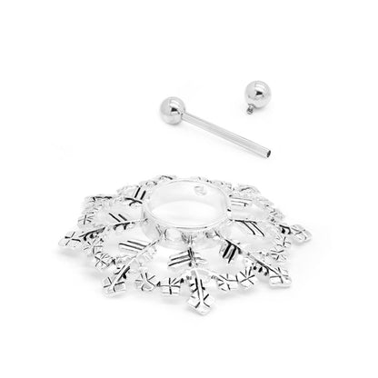 Snowflake Nipple Ring Shield - Price Per 1 - Monster Steel