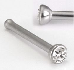 20g Bezel Set Jeweled Martini Glass Nose Bone - Monster Steel