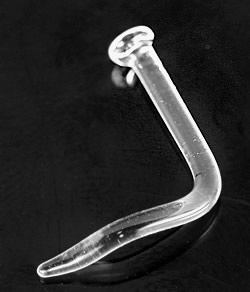 Clear Crystal Glass Nose Retainer - From 20g - 14g - Price Per 1 - Monster Steel