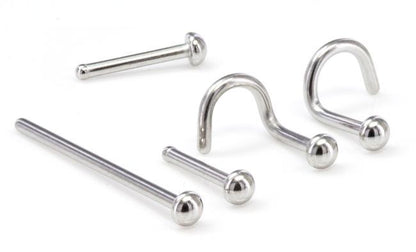 18g Steel Nose Screw, Bone, Fishtail Dome - Nose Body Jewelry - Monster Steel