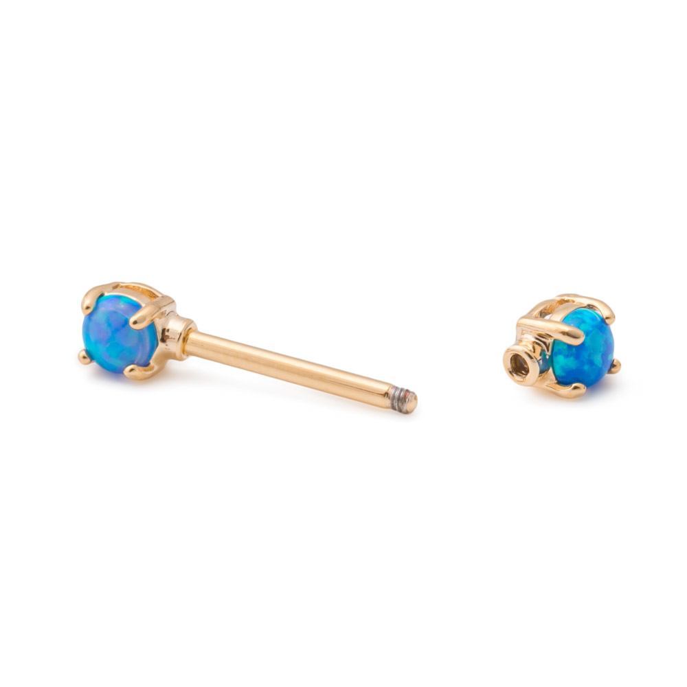 14g 9/16” Straight Barbell Nipple Ring with Opal Ends