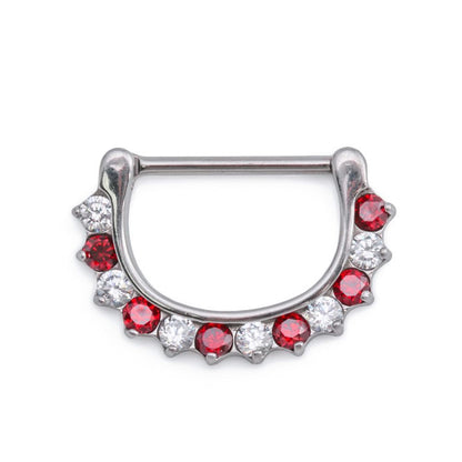 14g Peppermint Crystal Steel Nipple Clicker - Monster Steel