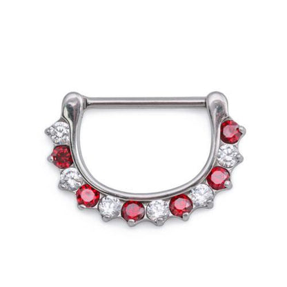 14g Peppermint Crystal Steel Nipple Clicker - Monster Steel