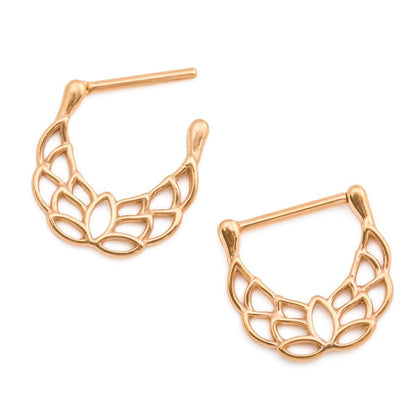 14g Gold-Plated Nipple Clicker with Spreading Wings Design (Full Size)