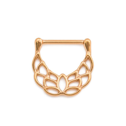 14g Spreading Wings Gold Plated Steel Nipple Clicker — Price Per 1 - Monster Steel