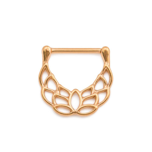 14g Spreading Wings Gold Plated Steel Nipple Clicker — Price Per 1 - Monster Steel