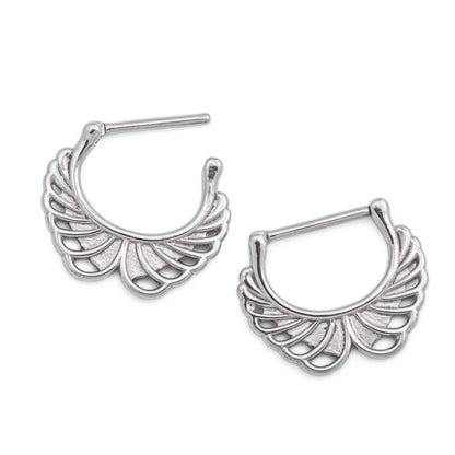 14g Stainless Steel Nipple Clicker with Soaring Wings Design