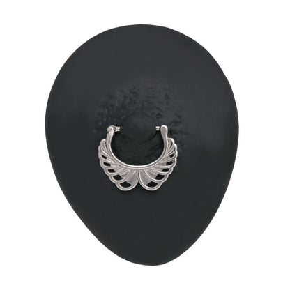 14g Stainless Steel Nipple Clicker with Soaring Wings Design