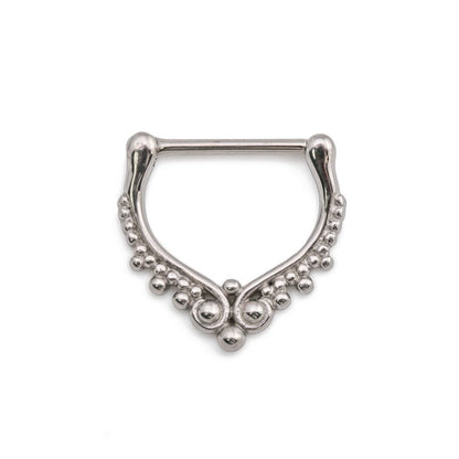 14g Antique Beaded Steel Nipple Clicker — Price Per 1 - Monster Steel