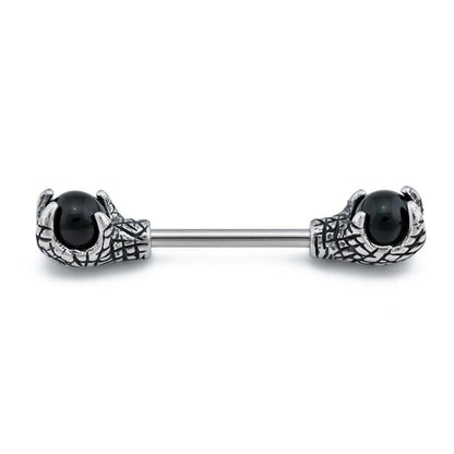 14g 1/2” Reptile Claws Steel Nipple Barbell — Price Per 1 - Monster Steel