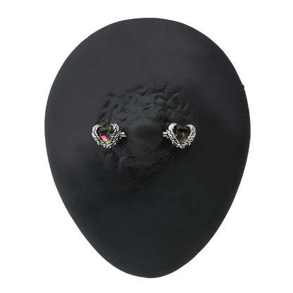 14g 9/16” Seraph Wing Heart Steel Nipple Barbell — Detached End Charm