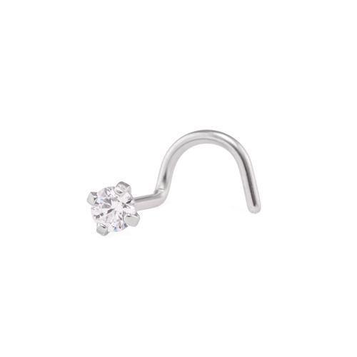 20g Prong-set Swarovski Crystal Jewel Nose Screw - Monster Steel