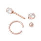14g PVD Rose Gold Nipple Jewelry Set — Bezel-Set Crystal (Full Size)