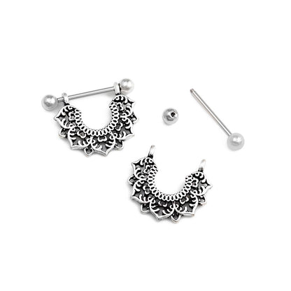 14g Lotus Flower Burst Nipple Shield Jewelry (Full)