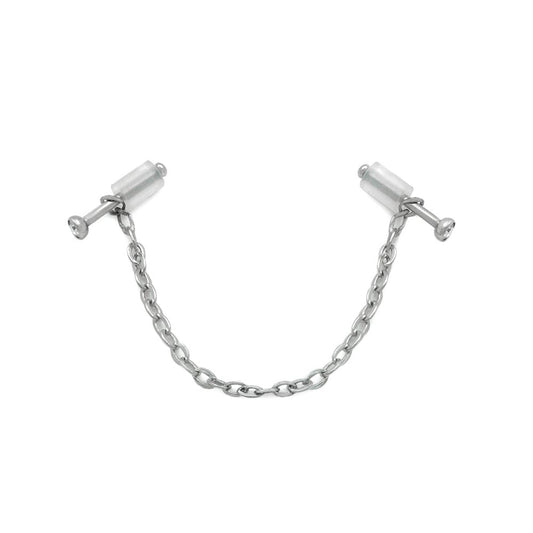 20g 1/4” Jeweled Steel Nose Bones with Chain - Monster Steel