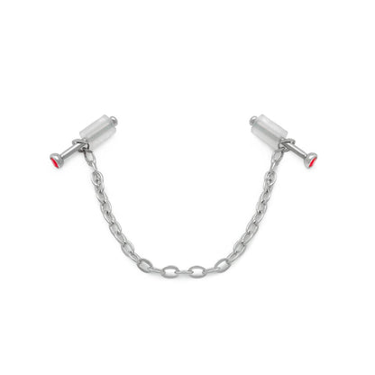 Jeweled Steel Nose Bones with Chain