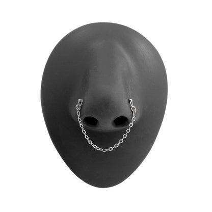 20g 1/4” Steel Ball Nose Bones with Chain Outstretched