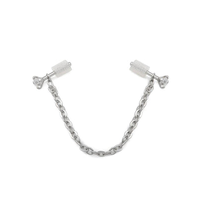 20g 1/4” Crystal Nose Bone Jewelry Set — One Pair with Chain Plus Two Studs