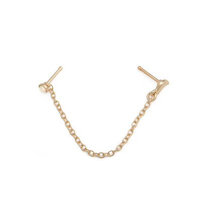 20g 1/4” PVD Gold Celestial Magic Nose Bones with Chain - Monster Steel