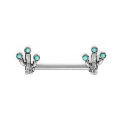 14g 5/8” Antiqued Cactus Nipple Barbell — Thumbnail