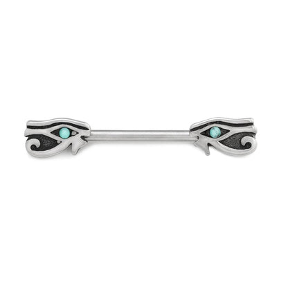 14g 13.5mm Eye of Horus Nipple Barbell — Price Per 1 - Monster Steel