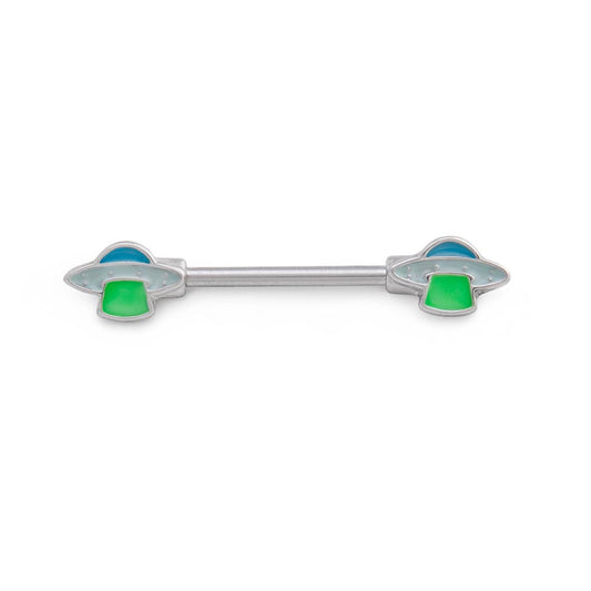 14g 15.5mm UFO Abduction Nipple Barbell — Price Per 1 - Monster Steel