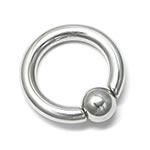 6g Stainless Steel Captive Bead Ring with Snap Fit and Tension Ball