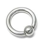 6g Stainless Steel Captive Bead Ring with Snap Fit and Tension Ball - Monster Steel