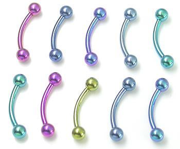 16g Titanium Bent Barbell with Titanium Balls - Monster Steel