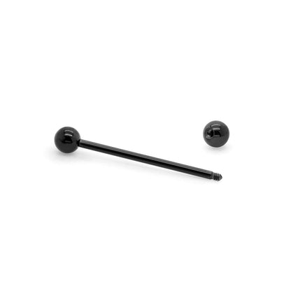 14g Externally Threaded PVD Black Titanium Straight Barbell — Price Per 1 - Monster Steel
