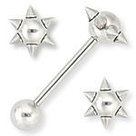 14g 6 Spike Straight Steel Barbell — Price Per 1 - Monster Steel