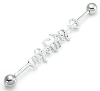 14g 1.5" Pleasures Industrial Barbell - Monster Steel