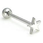14g 5/8” Steel Casted Star Straight Barbell - Monster Steel