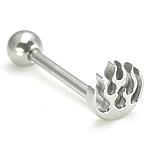 14g 5/8” Steel Casted Flame Straight Barbell - Monster Steel