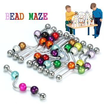 14g 1.5” Bead Maze Industrial Barbell - Monster Steel