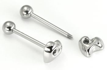 14g 5/8" Heart Straight Steel Barbell — Price Per 1 - Monster Steel