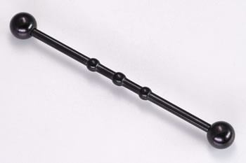 14g 1.5" Black Ripple Industrial Barbell - Monster Steel