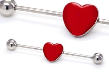 16g 1 3/8" Heart Industrial Barbell - Monster Steel