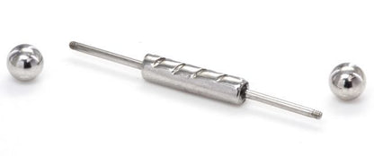 16g 1 3/8” In-Line Jewel Industrial Barbell- Balls Removed