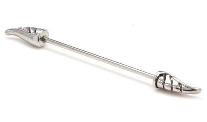 16g 1 3/8” Wing Industrial Barbell- Front View